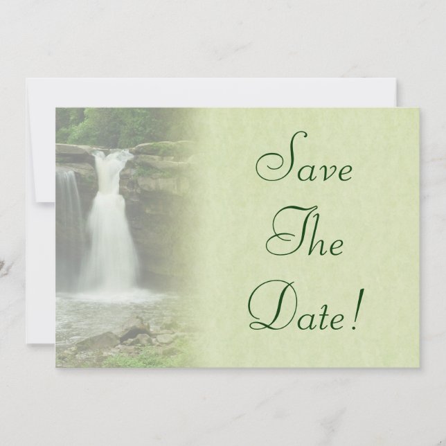 Invitation Mariage Cascade Enregistrer la Date (Devant)