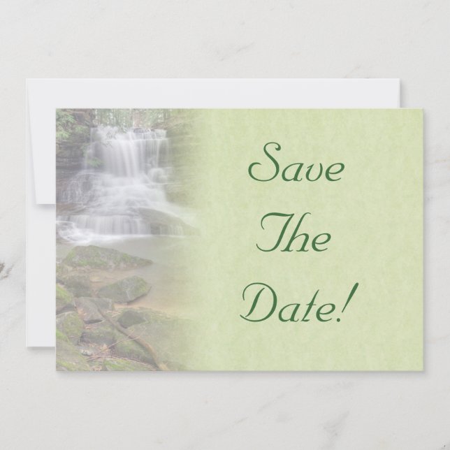 Invitation Mariage Cascade Enregistrer La Date (Devant)