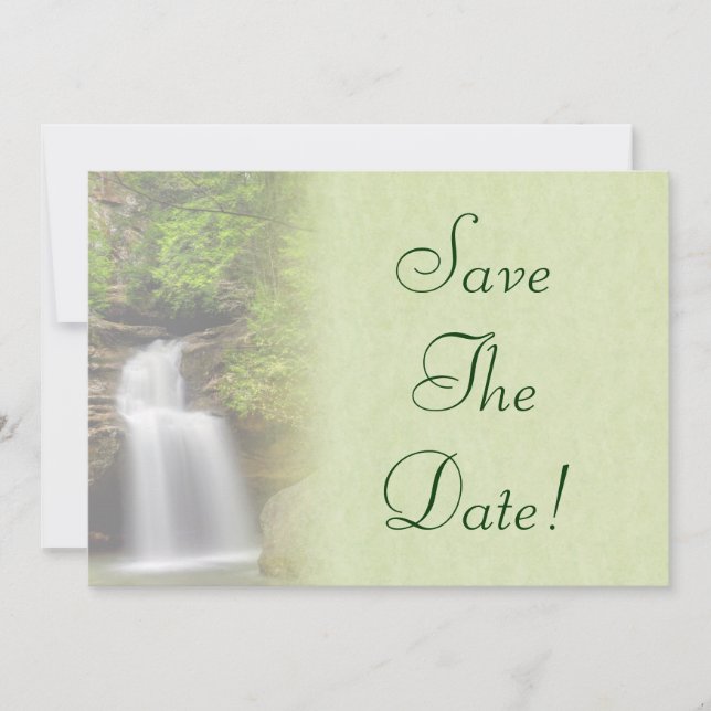 Invitation Mariage Cascade Enregistrer La Date (Devant)