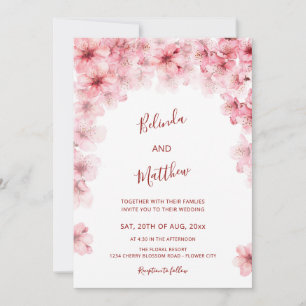 Invitation Mariage Casual Arché Blanc Fleur de Cerisier