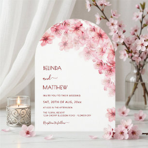 Invitation Mariage Casual Arché Blanc Fleur de Cerisier