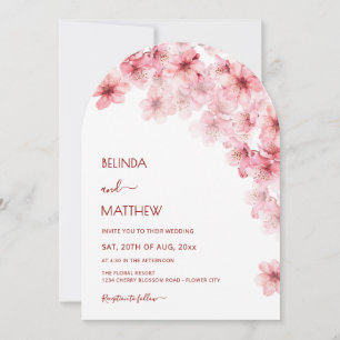 Invitation Mariage Casual Arché Blanc Fleur de Cerisier