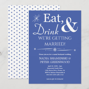 Invitation Mariage Casual Bleu Manger Boire Se Marier