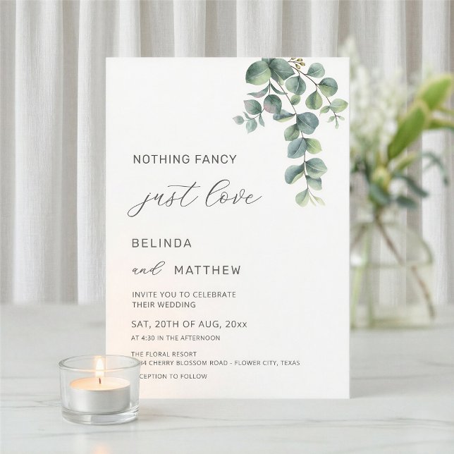 Invitation Mariage Casual Fleurs Aquarelle Feuillage (Créateur téléchargé)