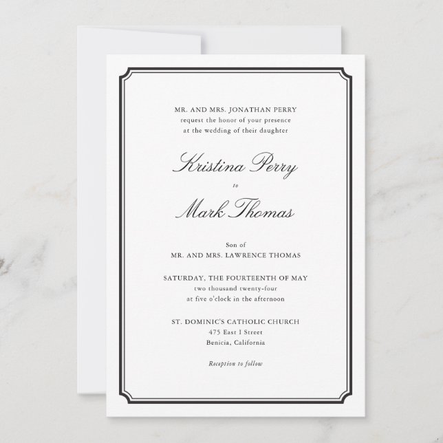 Invitation Mariage catholique (Devant)
