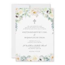 Mariage catholique floral blanc élégant avec RSVP