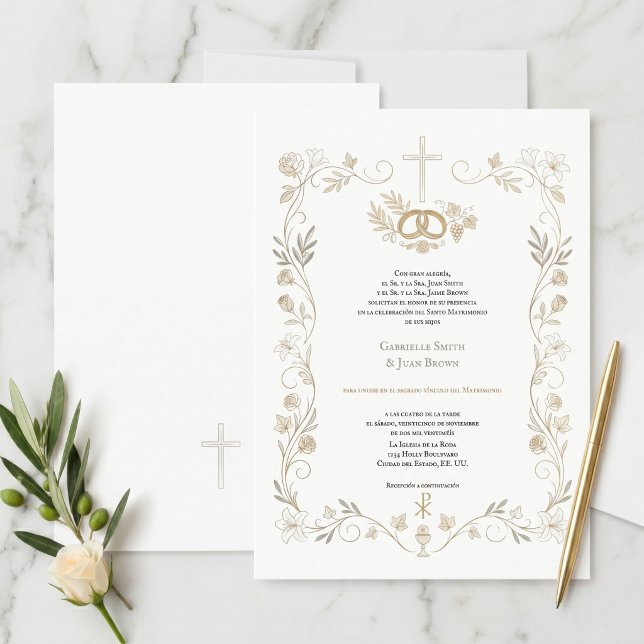 Invitation Mariage Catholique Messe Nuptiale Espagnole (Créateur téléchargé)