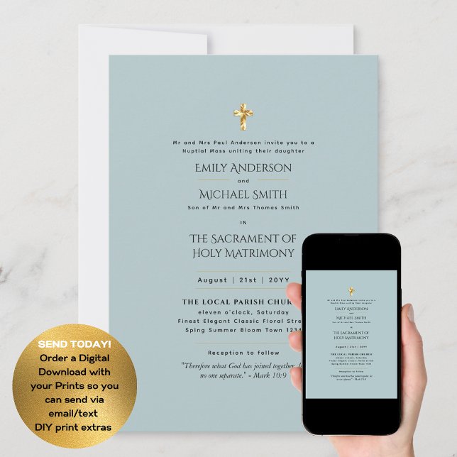 Invitation Mariage catholique sage Messe de noces (Créateur téléchargé)