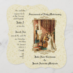 Invitation Mariage catholique traditionnel Ecru Lace Invitati