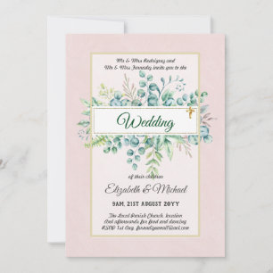 Invitation Mariage CATHOLIQUE Vert Mariage Chrétien Budget Mo