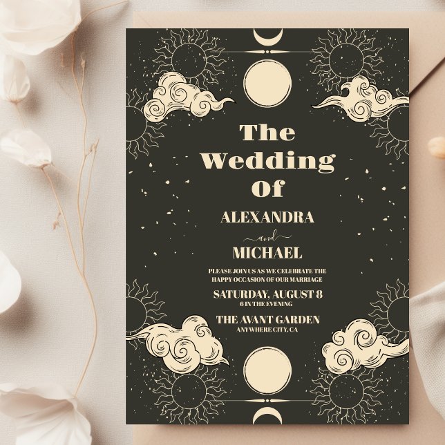 Invitation Mariage céleste Boho Tarot Star  (Créateur téléchargé)
