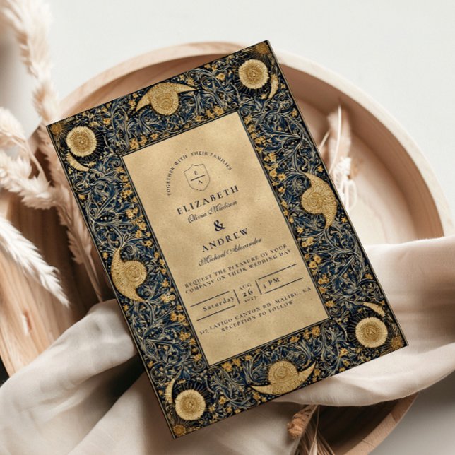 Invitation Mariage céleste de minuit doré (Créateur téléchargé)