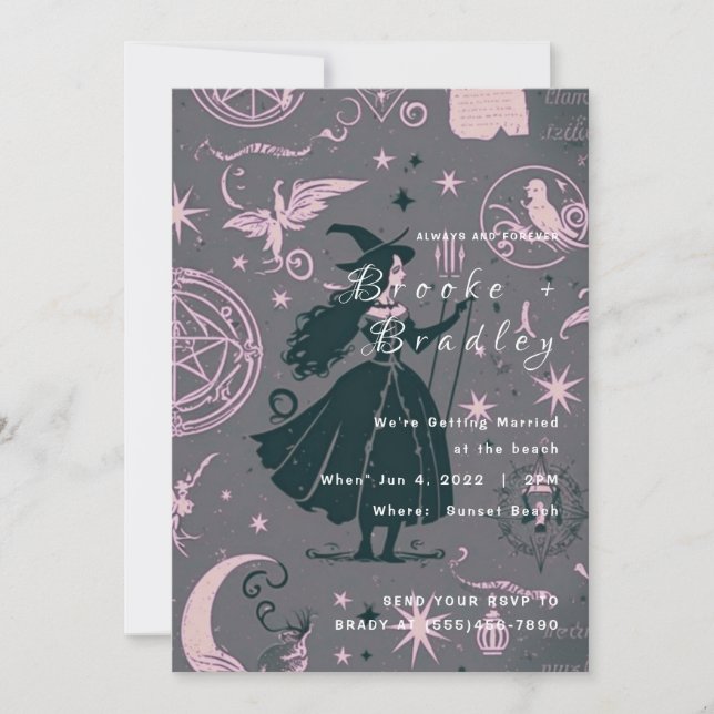 Invitation Mariage céleste de sorcière mystique (Devant)