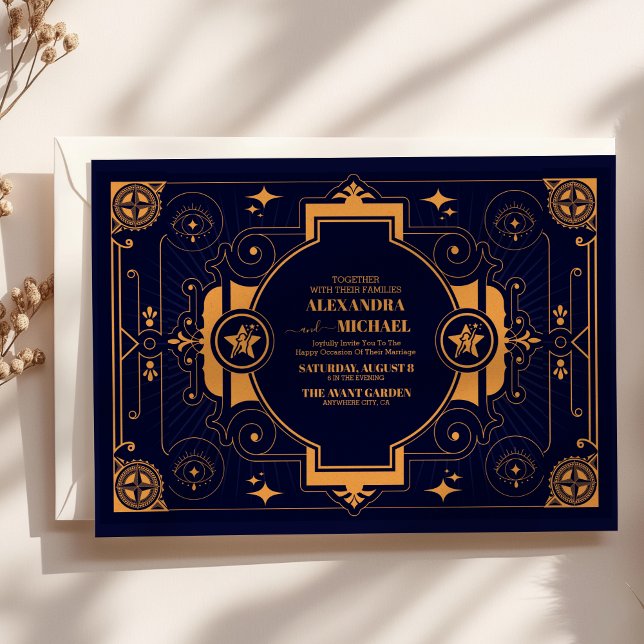 Invitation Mariage céleste élégant (Créateur téléchargé)