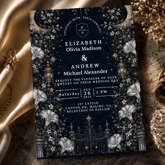 Invitation Mariage céleste gothique sombre (Créateur téléchargé)