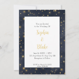 Invitation Mariage céleste moderne sous les étoiles