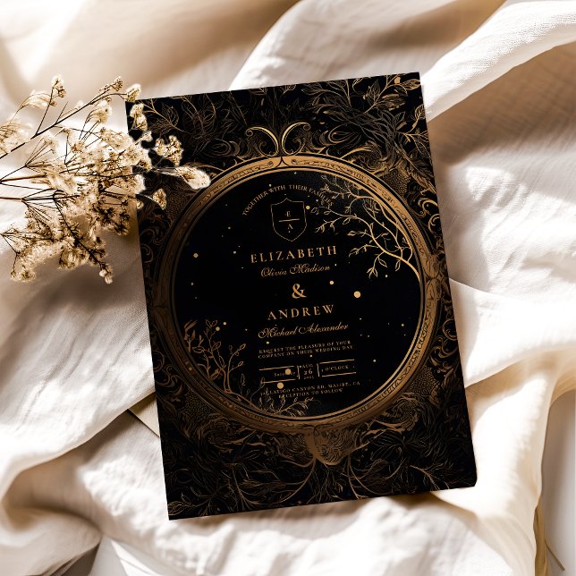 Invitation Mariage Céleste Mystique Or (Créateur téléchargé)