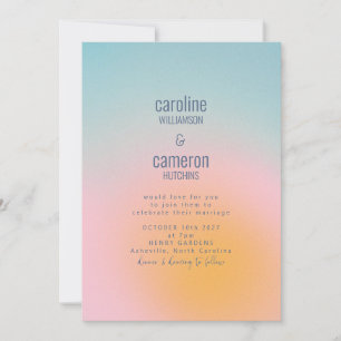 Invitation Mariage céleste Pastel bleu rose pâle