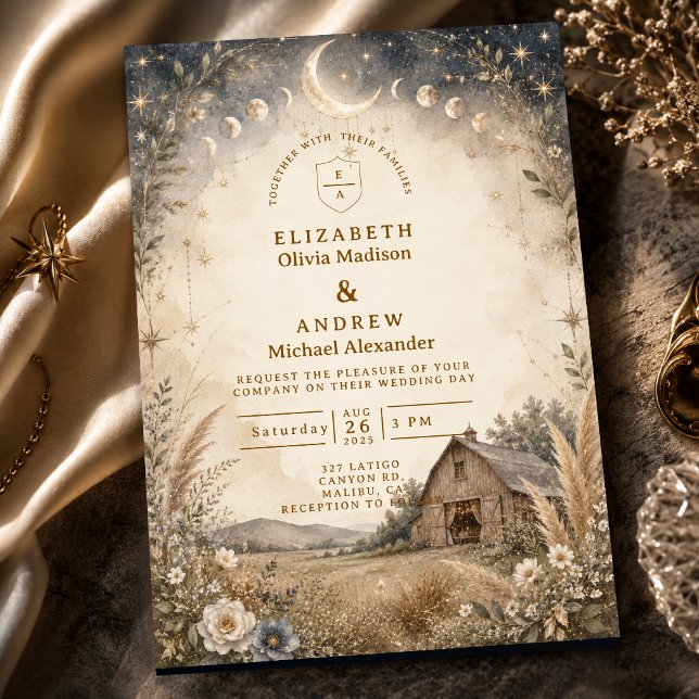 Invitation Mariage céleste rustique (Créateur téléchargé)
