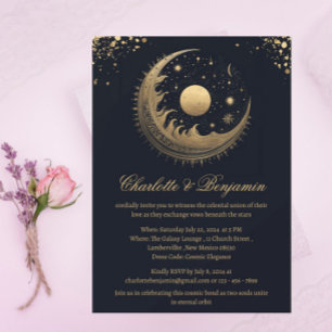 Invitation Mariage céleste rustique vintage