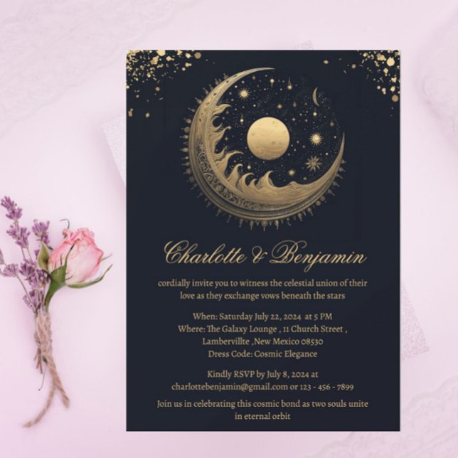 Invitation Mariage céleste rustique vintage (Créateur téléchargé)