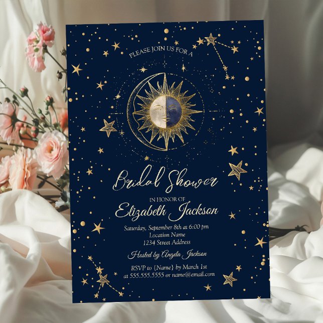 Invitation Mariage Céleste Soleil Étoiles Galaxie  (Créateur téléchargé)