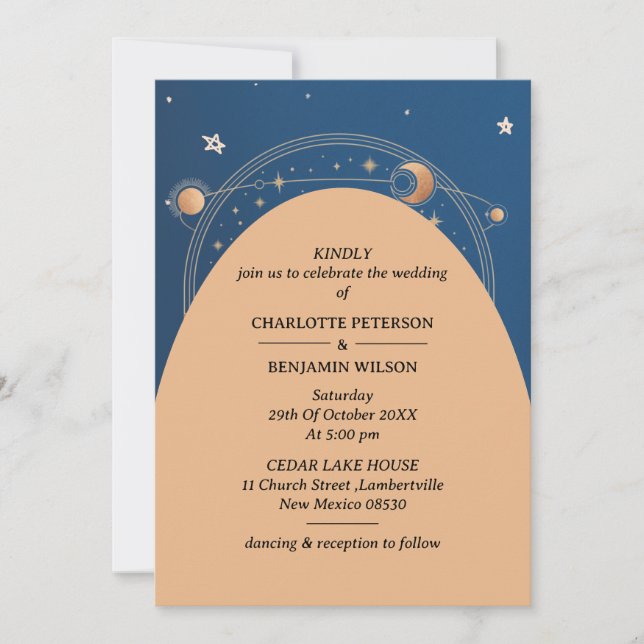 Invitation Mariage céleste Starry Night Sky (Devant)