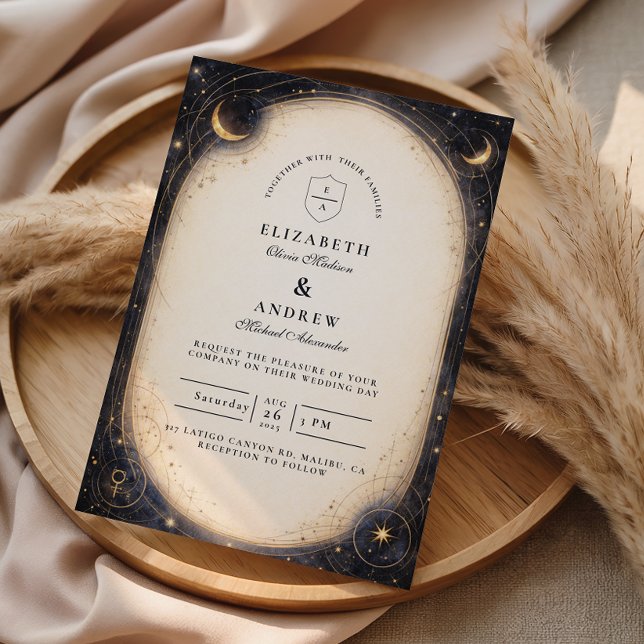 Invitation Mariage céleste vintage (Créateur téléchargé)