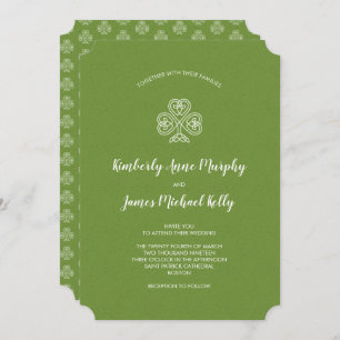 Invitation Mariage celtique de shamrock de noeud