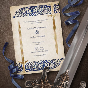 Invitation Mariage celtique des épées