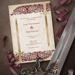 Invitation Mariage celtique des épées<br><div class="desc">Il est dangereux d'y aller seul. Prenez ces invitations de mariage avec vous ! Les pièces de coordination de cette suite de faire-part de mariage d'épée médiévale présentent des motifs celtiques avec une épée magnifique et du texte celtique sur un arrière - plan parchemin. Commandez vos invitations imprimées et les...</div>