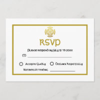Mariage celtique Faux Gold Celtic Knot Cross RSVP