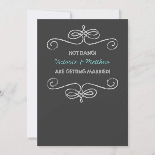 Invitation Mariage Chalkboard Vintage Hot Dang (Devant)