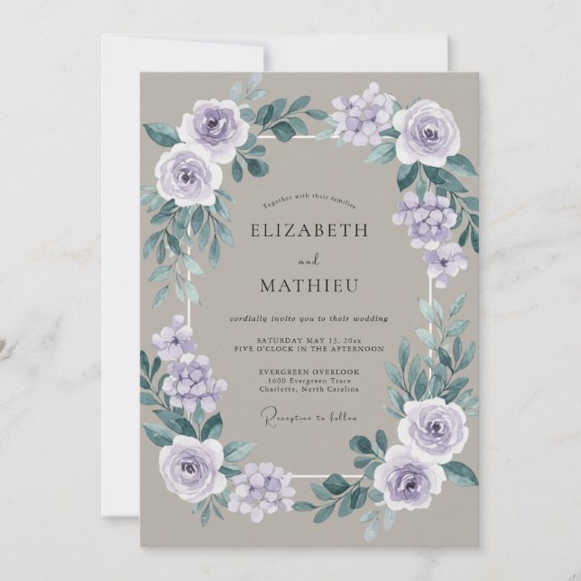 Invitation Mariage Champ de Lavande Luxuriant (Devant)