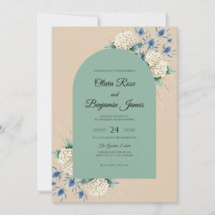Invitation Mariage Champagne Chardon Eucalyptus
