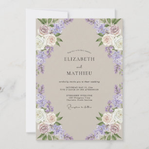 Invitation Mariage Champagne Glycine
