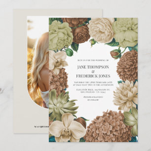 Invitation Mariage Champagne Mist, Willow Sage & Pebble Taupe