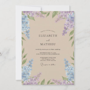 Invitation Mariage Champagne Pervenche Wisteria