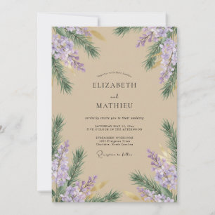 Invitation Mariage Champagne Violet Wisteria