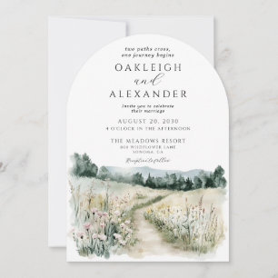 Invitation Mariage Champêtre à l'Aquarelle Romantique