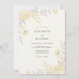 Invitation Mariage champêtre argenté et champagne