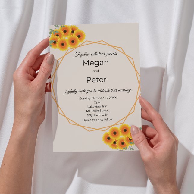 Invitation Mariage Champêtre au Tournesol (Créateur téléchargé)