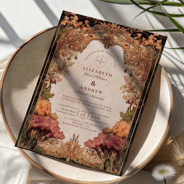 Invitation Mariage champêtre automnal vintage (Créateur téléchargé)