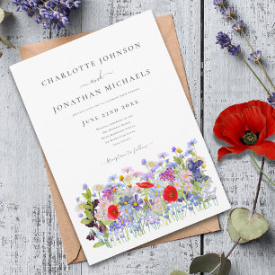 Invitation Mariage Champêtre aux Couleurs Modernes et Vives