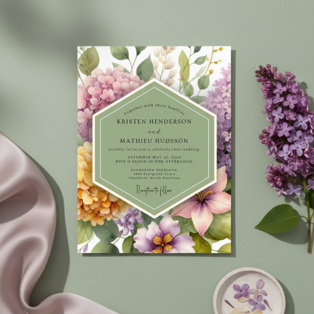 Invitation Mariage Champêtre aux Fleurs de Lavande (Créateur téléchargé)