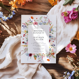 Invitation Mariage Champêtre aux Fleurs Vives