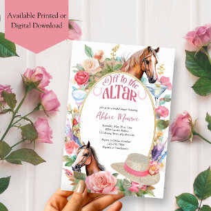 Invitation Mariage Champêtre avec Chevaux et Cocktails Derby