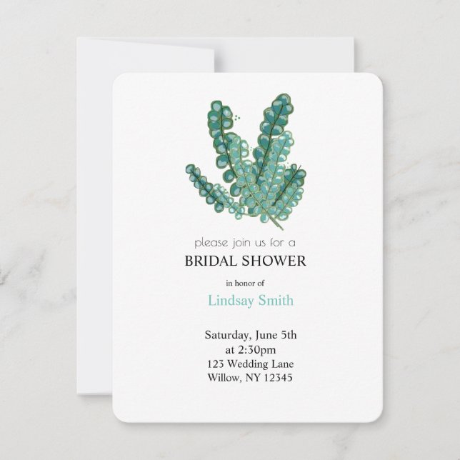 Invitation Mariage champêtre avec eucalyptus (Devant)