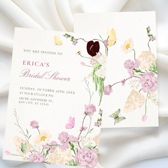 Invitation Mariage champêtre dans un jardin fleuri (Créateur téléchargé)