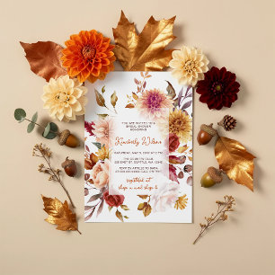 Invitation Mariage champêtre d'automne Floral Tombez amoureux